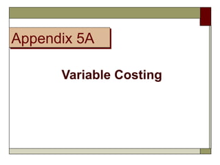 Chapter 5 Cost Behavior: Analysis and Use | PPT