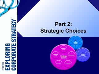 Part 2:
Strategic Choices
 