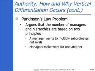 5-Copyright © 2010 Pearson Education, Inc. Publishing as Prentice Hall 11
Authority: How and Why Vertical
Differentiation ...