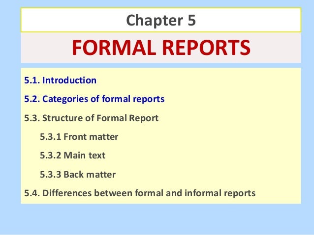 5 main differences between formal