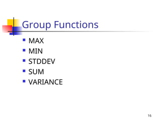 Chapter 05 (Built-in SQL Functions) functions | PPT
