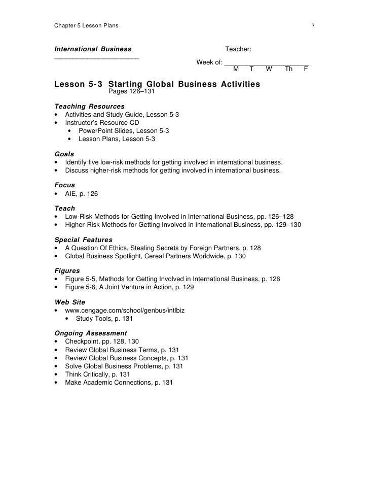 Chapter 05 lesson plans