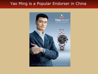 Yao Ming is a Popular Endorser in China 
 