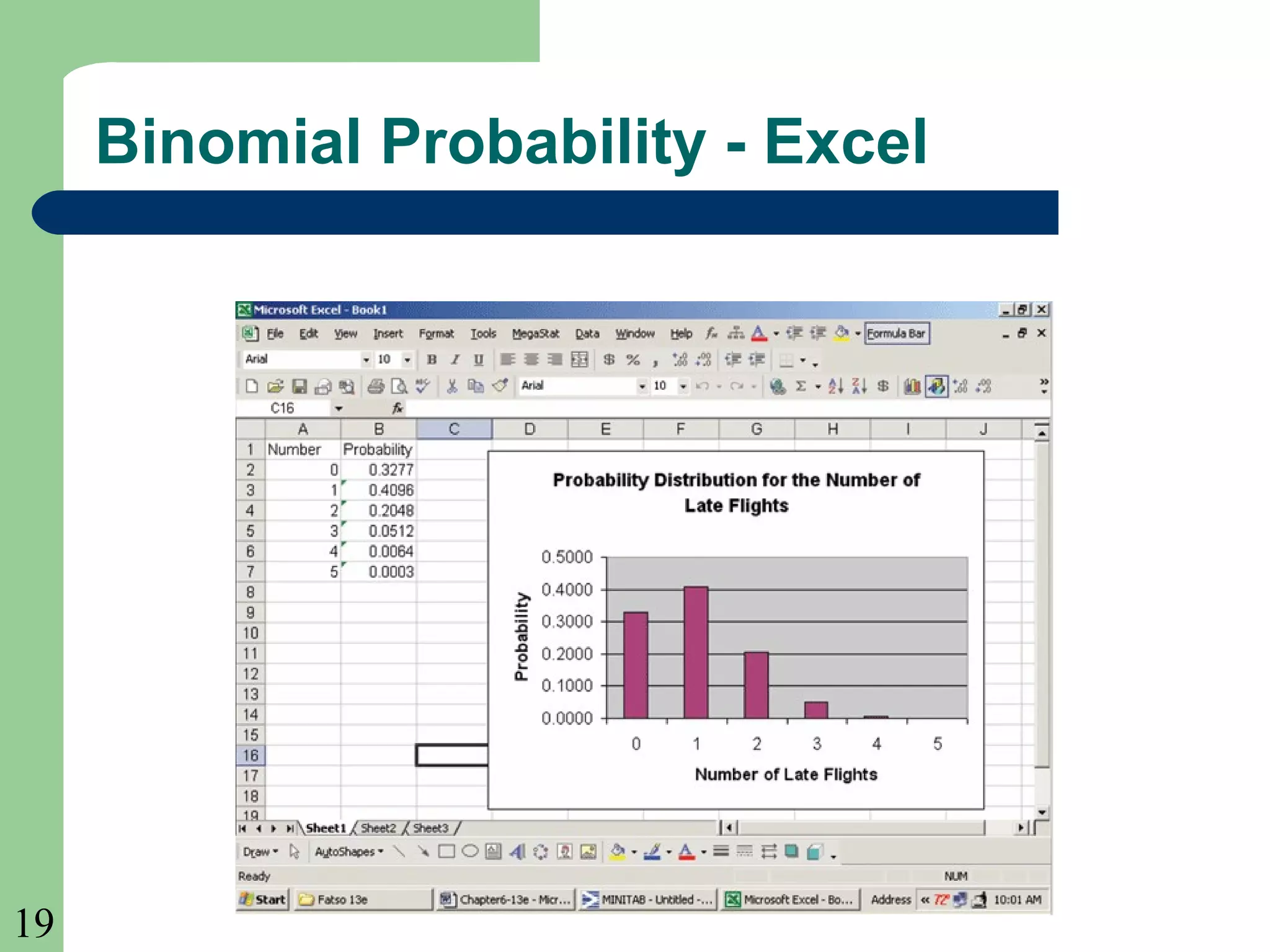 19
Binomial Probability - Excel
 
