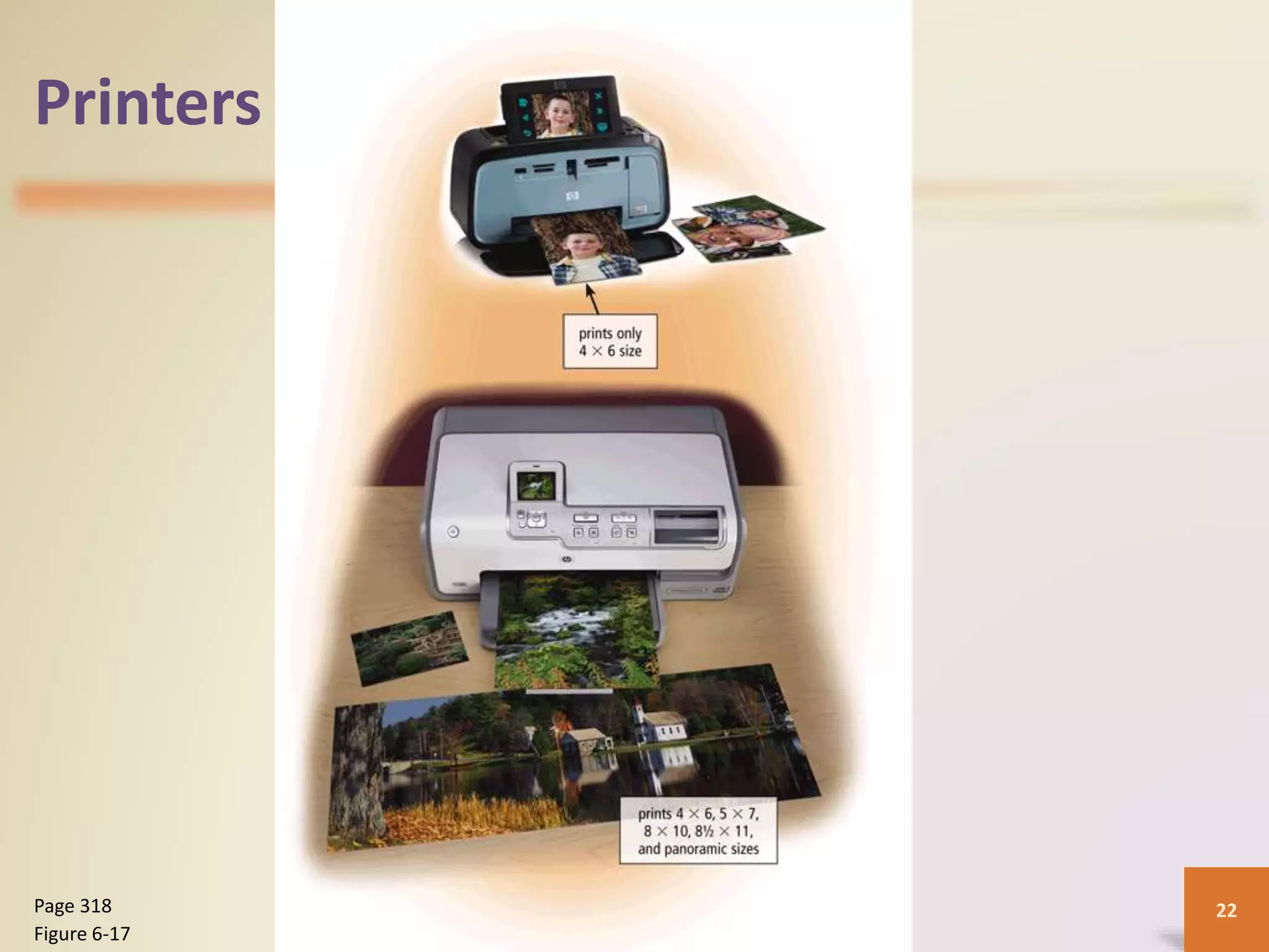 Printers
Discovering Computers 2012: Chapter 6 22Page 318
Figure 6-17
 