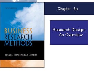 Chapter 6a
6-1
Research Design:
An Overview
 