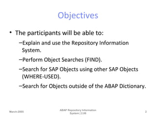 Chapter 06 abap repository information system1 | PPT