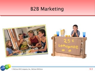 B2B Marketing




                              Who is the end user?

© McGraw-Hill Companies, Inc., McGraw-Hill/Irwin     6-3
 