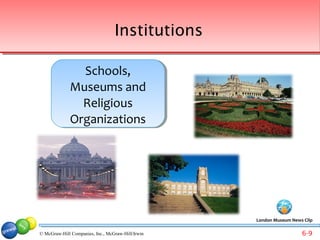Institutions

                Schools,
                 Schools,
              Museums and
              Museums and
                Religious
                Religious
              Organizations
              Organizations




                                                   London Museum News Clip

© McGraw-Hill Companies, Inc., McGraw-Hill/Irwin                     6-9
 