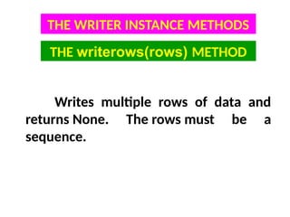 Chapter 06 CSV Files.pptx for class 12 cbse | PPTX