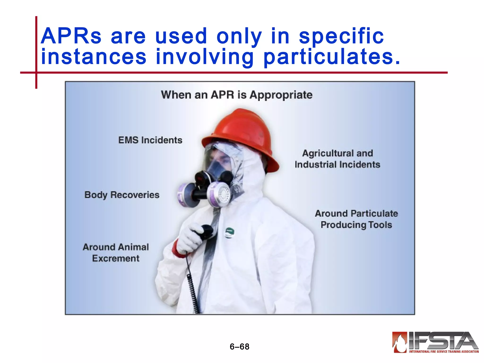 APRs are used only in specific
instances involving particulates.
6–68
 