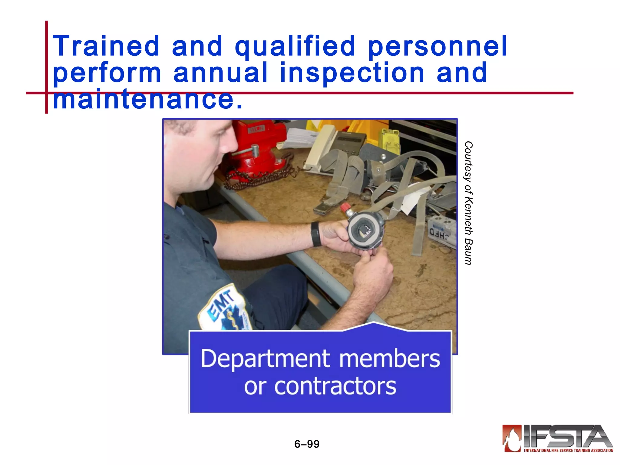 Trained and qualified personnel
perform annual inspection and
maintenance.
6–99
CourtesyofKennethBaum
 