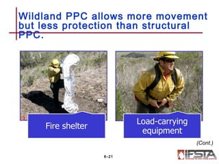 Wildland PPC allows more movement
but less protection than structural
PPC.
6–21
(Cont.)
 