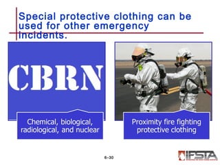 Special protective clothing can be
used for other emergency
incidents.
6–30
 