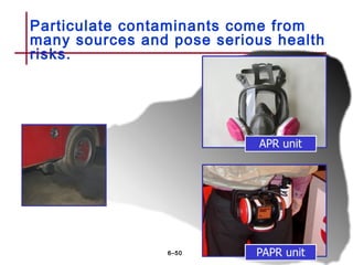 Particulate contaminants come from
many sources and pose serious health
risks.
6–50
 