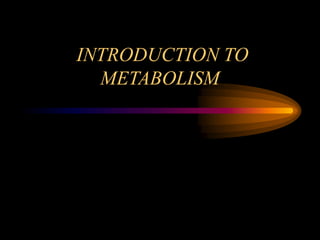 INTRODUCTION TO 
METABOLISM 
 