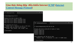34
Giao thức thông điệp điều khiển Internet ICMP (Internet
Control Message Protocol)
 