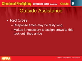 6
Outside Assistance
• Red Cross
– Response times may be fairly long.
– Makes it necessary to assign crews to this
task until they arrive
 