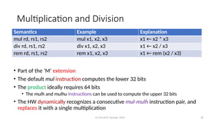 Multiplication Extension Risc V chapter 6 here is about risc processors and ciscs | PPTX