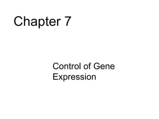 Chapter 7


     • Control of Gene
       Expression
 