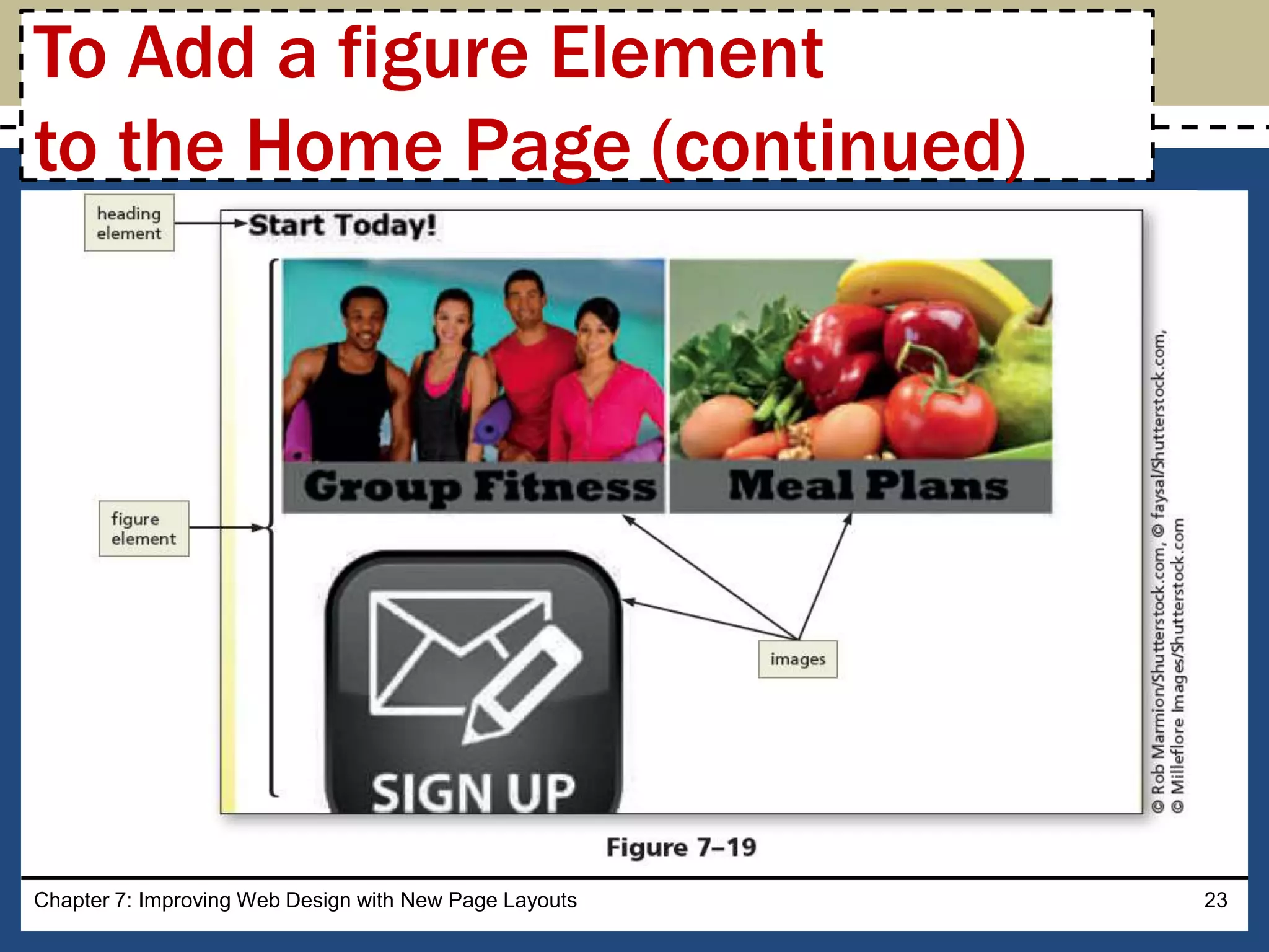 Chapter 7: Improving Web Design with New Page Layouts 23
To Add a figure Element
to the Home Page (continued)
 
