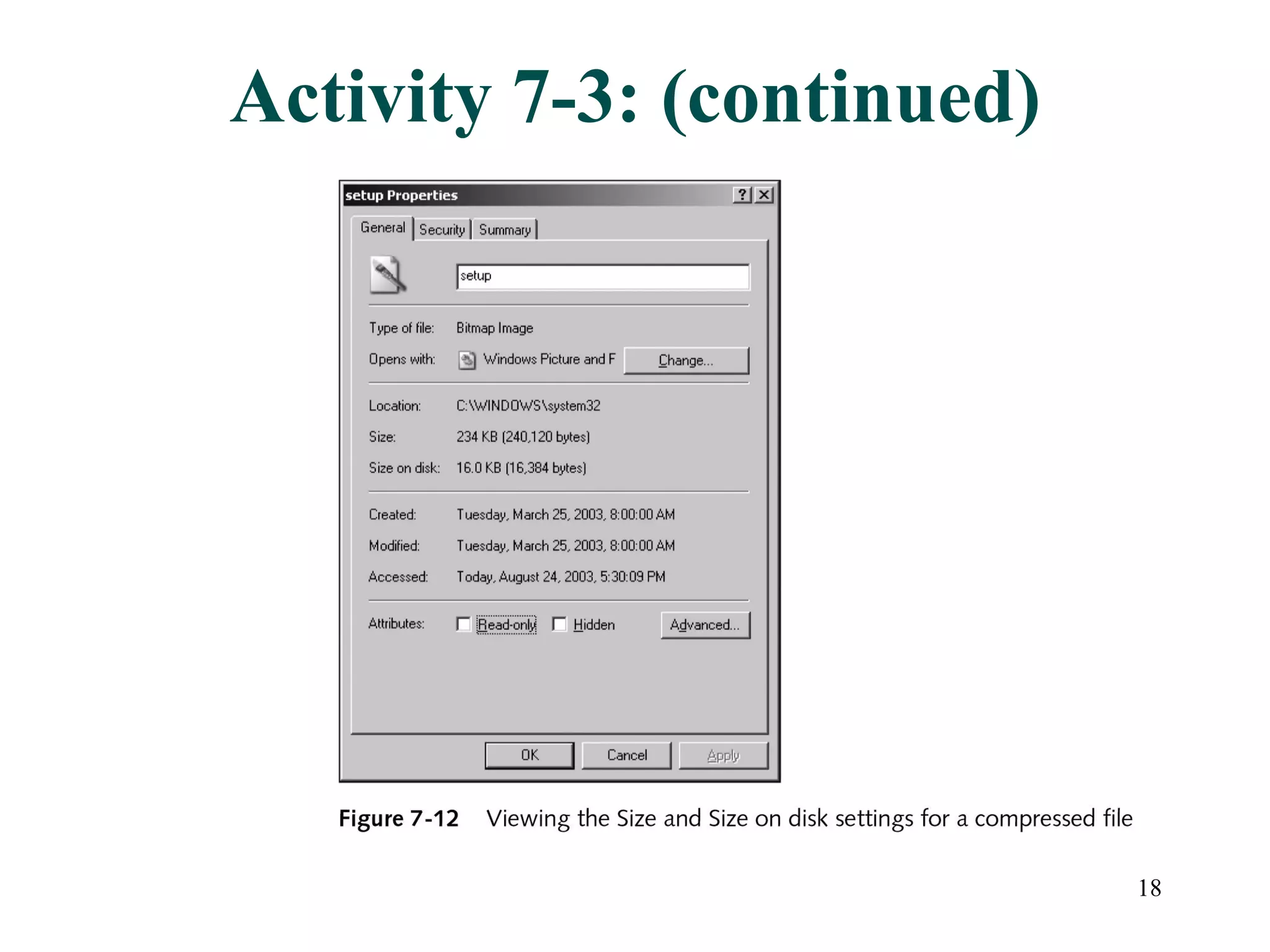 Activity 7-3: (continued) 