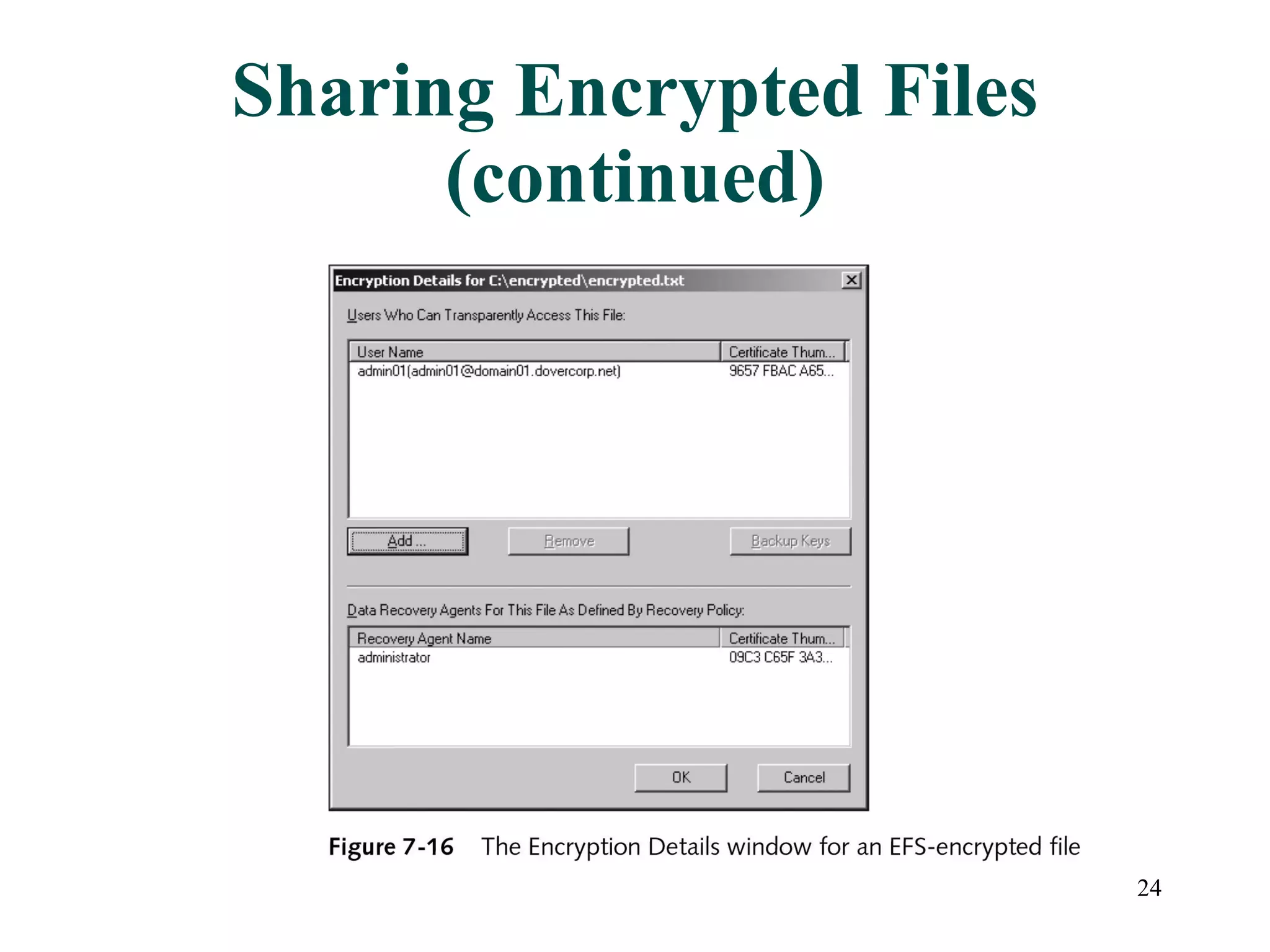 Sharing Encrypted Files (continued) 