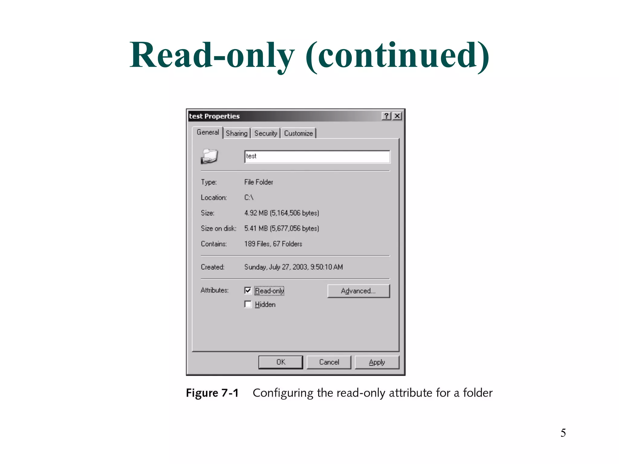 Read-only (continued) 