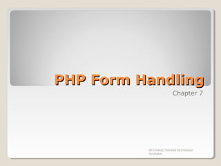 Chapter 07 php forms handling | PPT