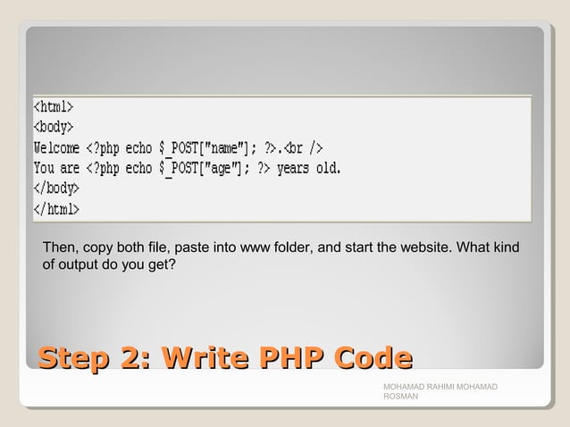 Chapter 07 php forms handling | PPT