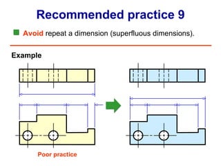 Avoid  repeat a dimension (superfluous dimensions). Recommended practice 9 Example Poor practice 