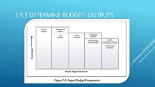 7.3.3 DETERMINE BUDGET: OUTPUTS
 