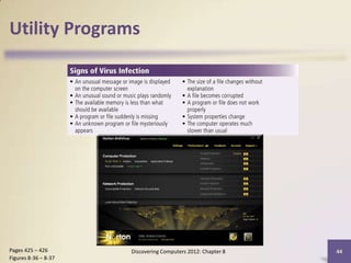 Utility Programs




Pages 425 – 426       Discovering Computers 2012: Chapter 8   44
Figures 8-36 – 8-37
 