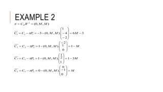 EXAMPLE 2
MMMPCC
MMMPCC
MMMPCC
MMMPCC
MMBCB




























 














 
0
1
0
).,,0(0
31
1
2
1
).,,0(1
1
0
1
2
).,,0(1
36
2
4
1
).,,0(3
),,0(
555
333
222
111
1





 