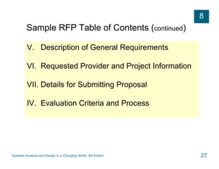 Sis Rfp Requirements Example Systems Analysis and Design in a Changing World, Fourth Edition | PDF