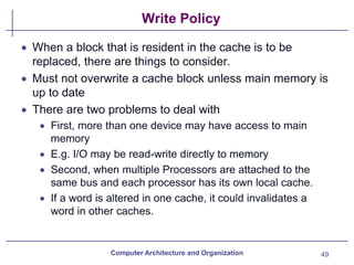 Cache Writing Policy Chapter_08_Cache_Memory.pdf architectue and organization | PDF