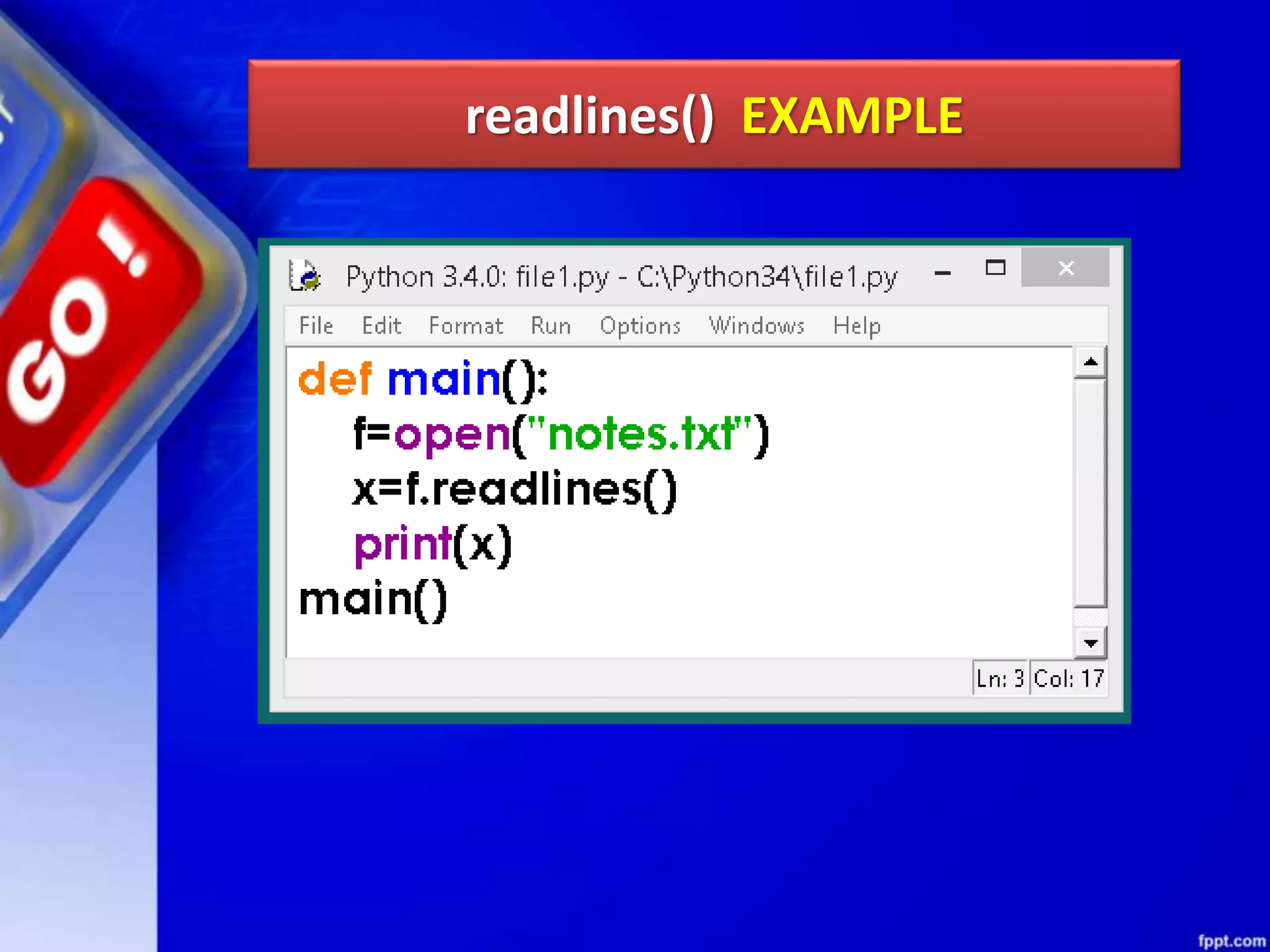 readlines() EXAMPLE 