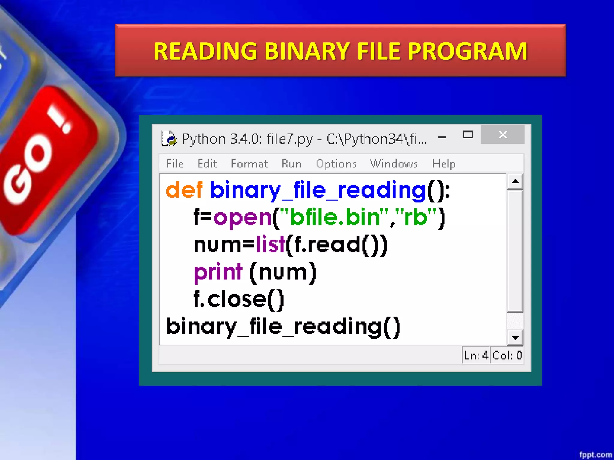 READING BINARY FILE PROGRAM 