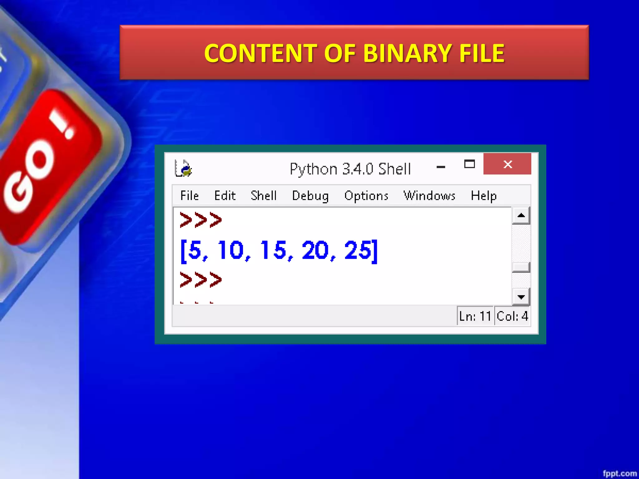 CONTENT OF BINARY FILE 