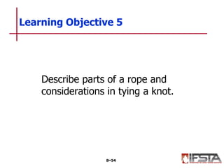 Describe parts of a rope and
considerations in tying a knot.
Learning Objective 5
8–54
 