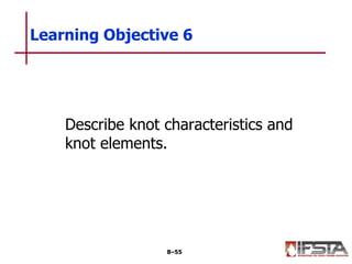 Describe knot characteristics and
knot elements.
Learning Objective 6
8–55
 