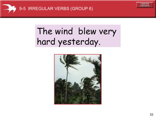 The wind  blew very  hard yesterday. 9-5  IRREGULAR VERBS (GROUP 6) 