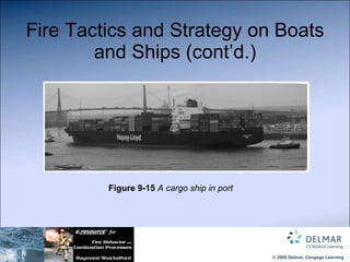 Fire Tactics and Strategy on Boats and Ships (cont’d.) Figure 9-15  A cargo ship in port 