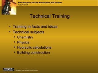 Technical Training Training in facts and ideas Technical subjects Chemistry Physics Hydraulic calculations Building construction 