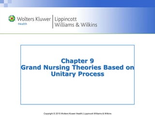 Copyright © 2015 Wolters Kluwer Health | Lippincott Williams & Wilkins
Chapter 9
Grand Nursing Theories Based on
Unitary Process
 