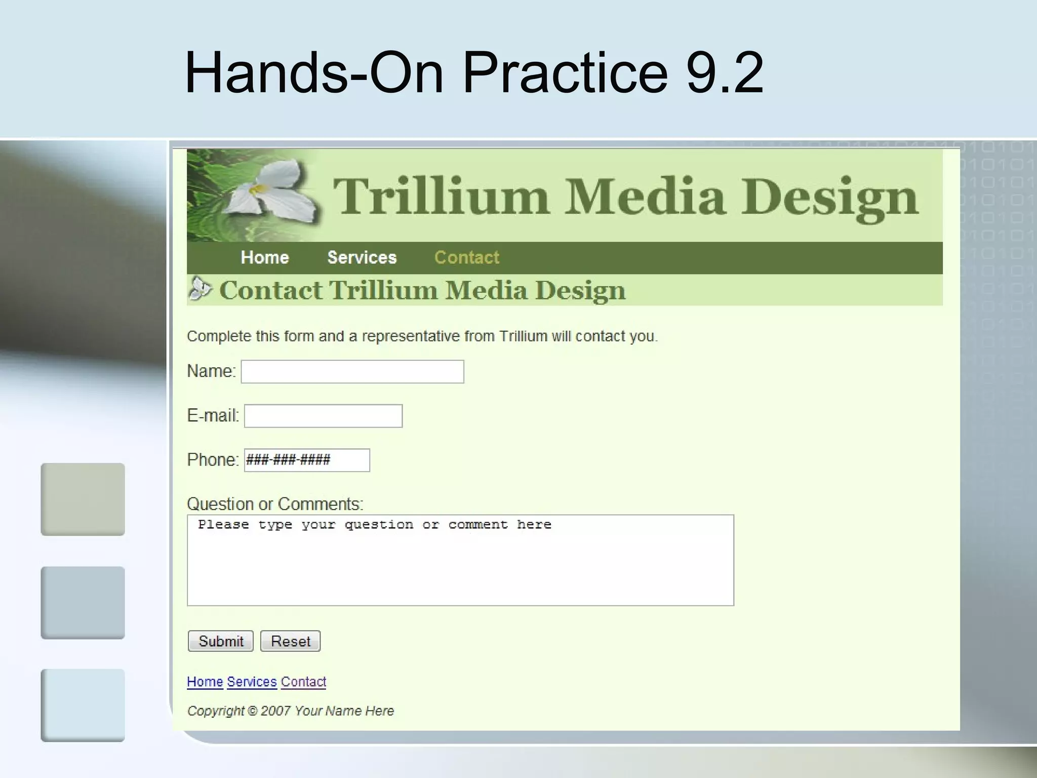 Hands-On Practice 9.2
 