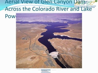 Aerial View of Glen Canyon Dam
Across the Colorado River and Lake
Powell
 