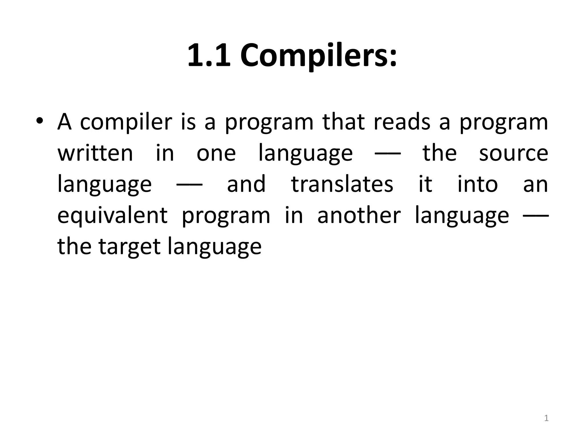 Compiler Chapter 1 | PPTX