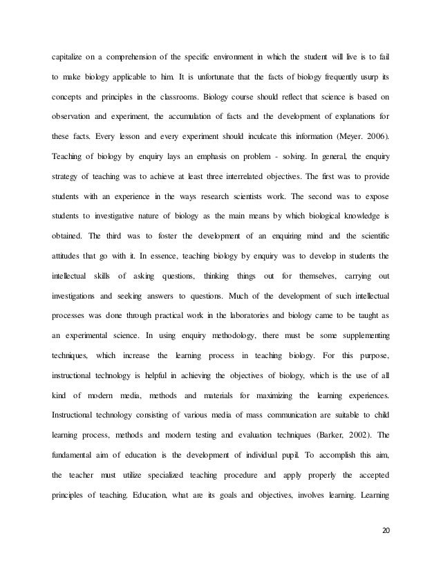 Curriculum and instruction thesis