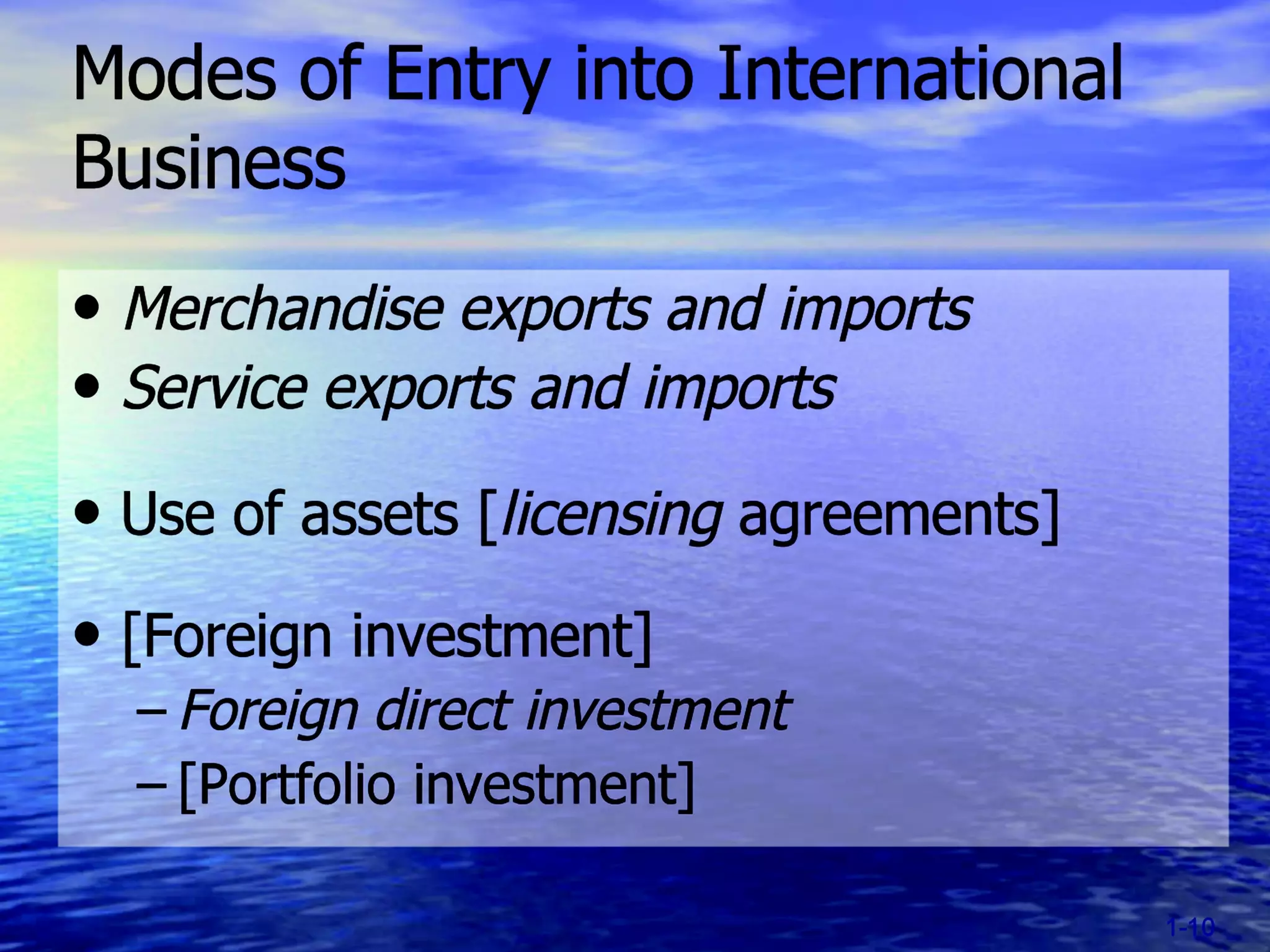 Chapter 1 (Introduction to International Business and its global linkages)